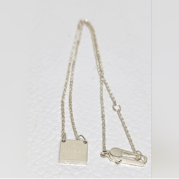 NEW Gucci Logo Square Pendant Necklace With Box And Dust Bag.Full Inclusion - Picture 10 of 17